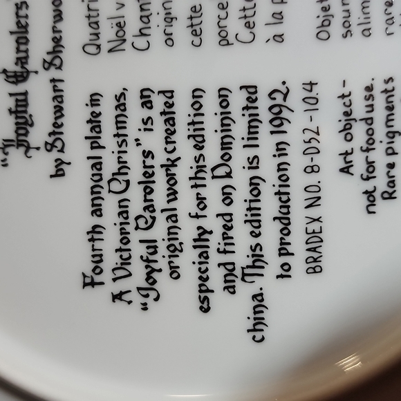 Stewart Sherwood joyful carolers 1992 limited edition collectors plate - Picture 9 of 12